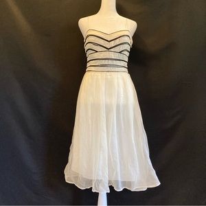 Vintage Anne Klein Organza dress with piped bodice